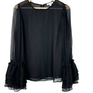 Stellah Sheer Bell Sleeve Blouse